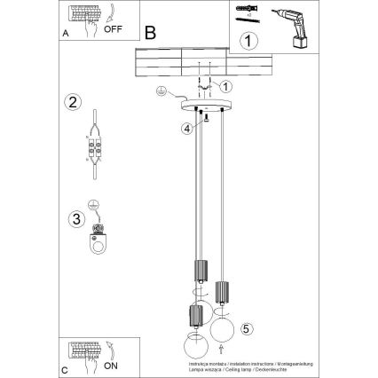 Lustra ar auklu HALO 3xG9/8W/230V d. 25 cm balta