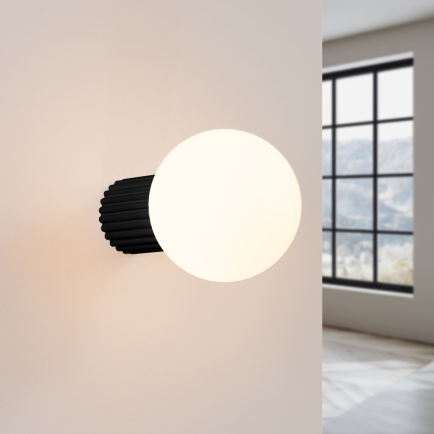 Vannas istabas sienas lampa HALO 1xG9/8W/230V d. 12 cm IP44 melna