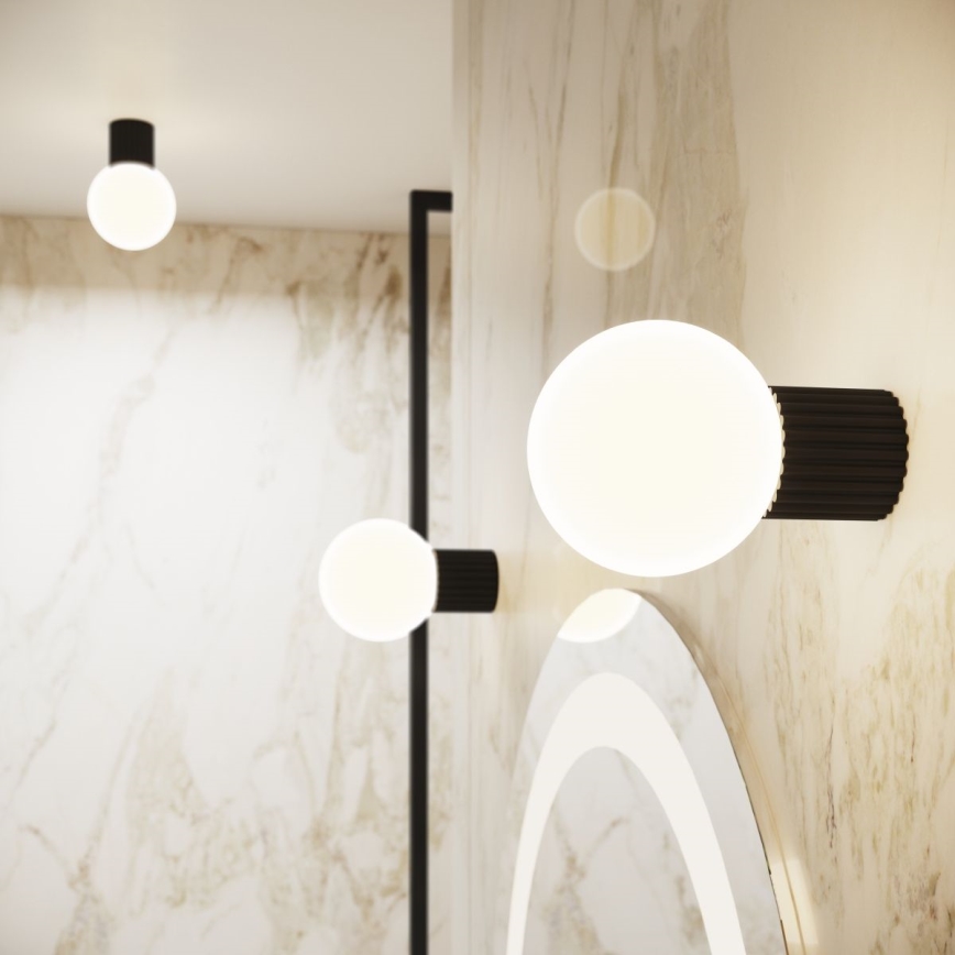 Vannas istabas sienas lampa HALO 1xG9/8W/230V d. 12 cm IP44 melna