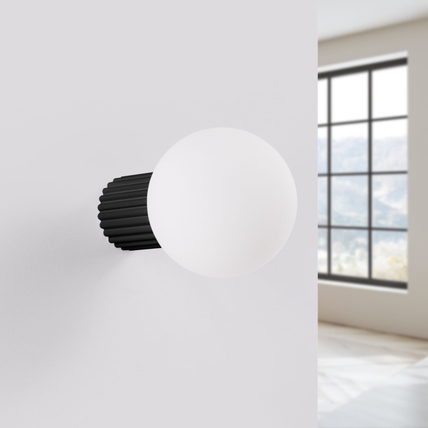 Vannas istabas sienas lampa HALO 1xG9/8W/230V d. 12 cm IP44 melna