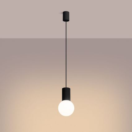 Lustra ar auklu HALO 1xG9/8W/230V d. 12 cm melna