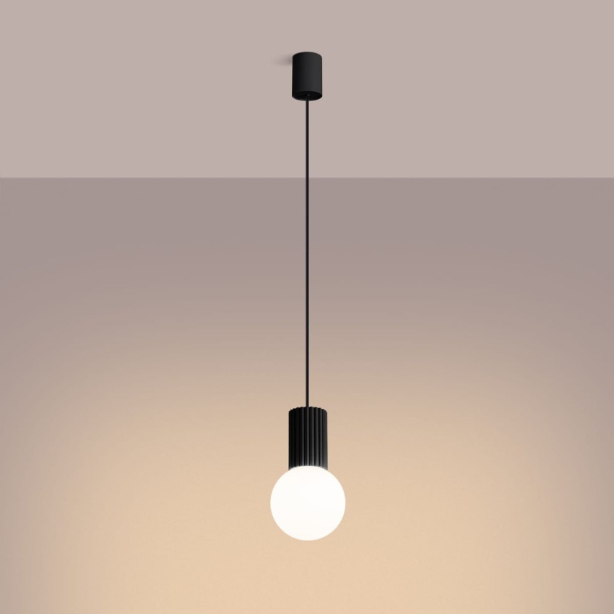 Lustra ar auklu HALO 1xG9/8W/230V d. 12 cm melna