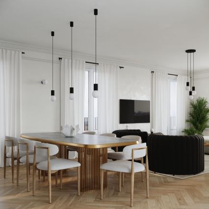 Lustra ar auklu HALO 1xG9/8W/230V d. 12 cm melna