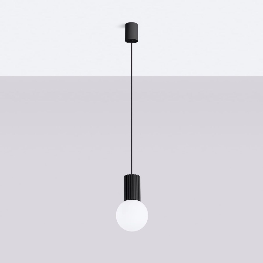 Lustra ar auklu HALO 1xG9/8W/230V d. 12 cm melna