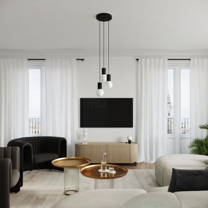Lustra ar auklu HALO 3xG9/8W/230V d. 25 cm melna