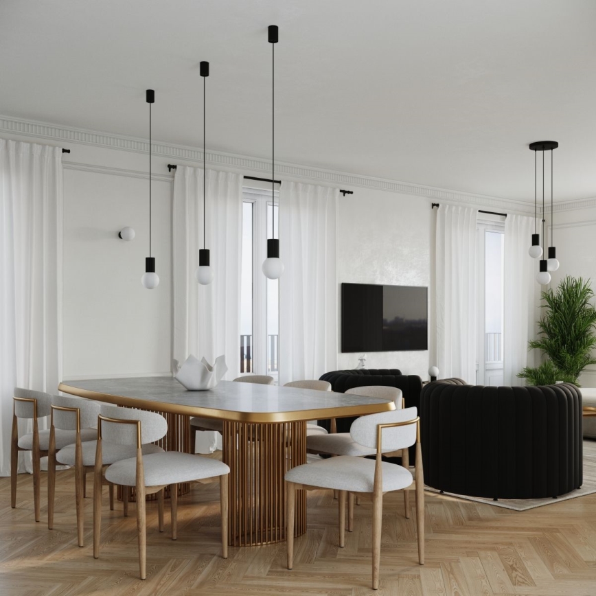 Lustra ar auklu HALO 3xG9/8W/230V d. 25 cm melna