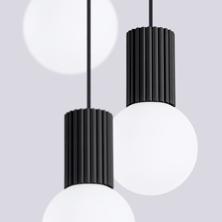 Lustra ar auklu HALO 3xG9/8W/230V d. 25 cm melna