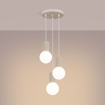 Lustra ar auklu HALO 3xG9/8W/230V d. 25 cm krēmkrāsa