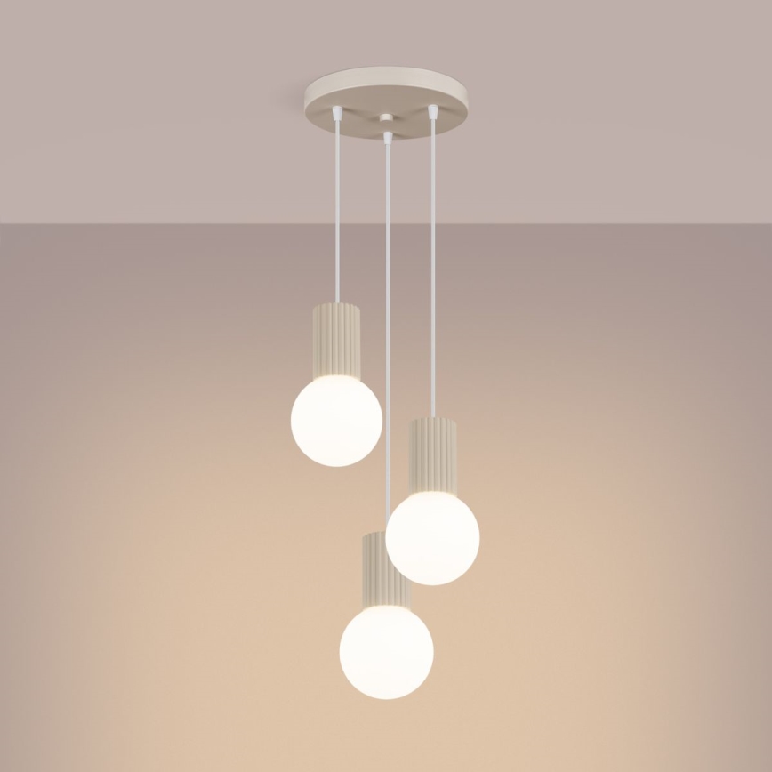 Lustra ar auklu HALO 3xG9/8W/230V d. 25 cm krēmkrāsa