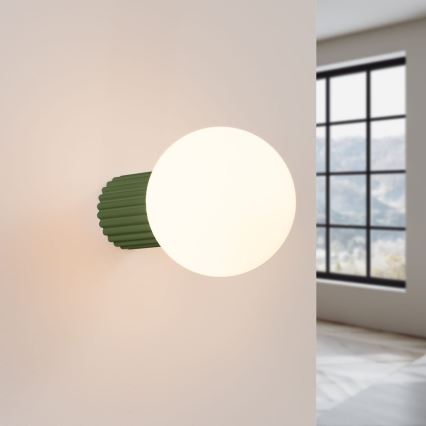 Vannas istabas sienas lampa HALO 1xG9/8W/230V d. 12 cm IP44 zaļa