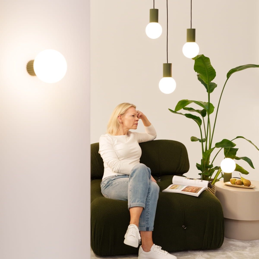 Vannas istabas sienas lampa HALO 1xG9/8W/230V d. 12 cm IP44 zaļa