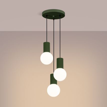 Lustra ar auklu HALO 3xG9/8W/230V d. 25 cm zaļa
