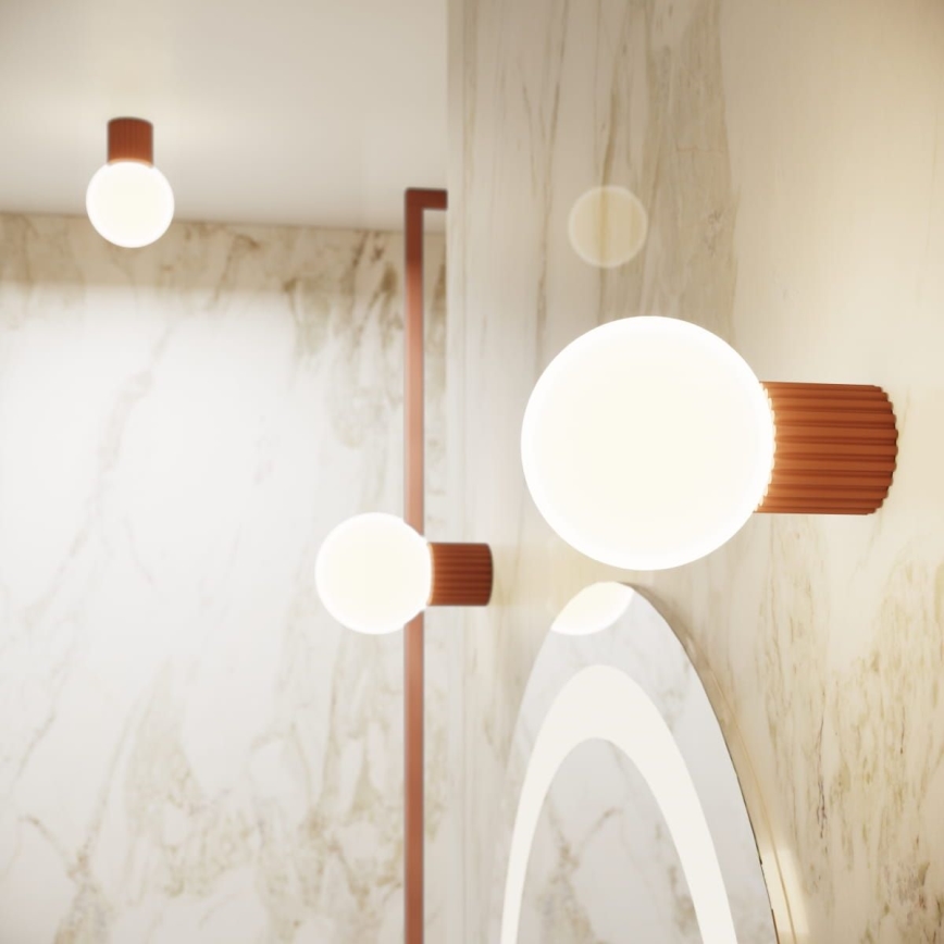 Vannas istabas sienas lampa HALO 1xG9/8W/230V d. 12 cm IP44 brūna