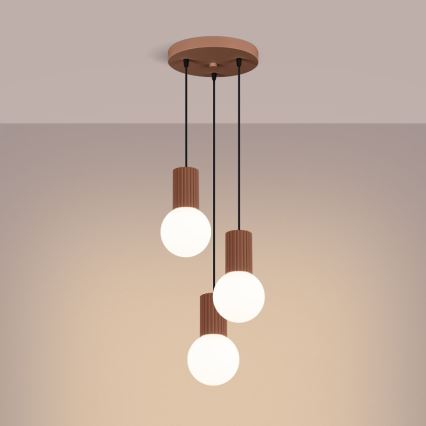 Lustra ar auklu HALO 3xG9/8W/230V d. 25 cm brūna