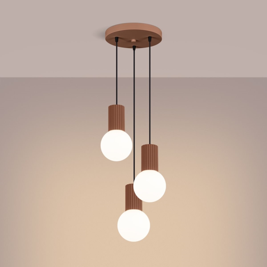 Lustra ar auklu HALO 3xG9/8W/230V d. 25 cm brūna