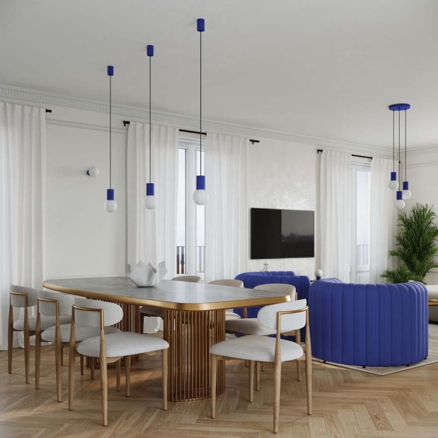 Lustra ar auklu HALO 1xG9/8W/230V d. 12 cm zila