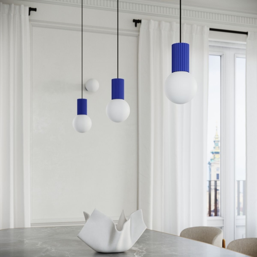 Lustra ar auklu HALO 1xG9/8W/230V d. 12 cm zila