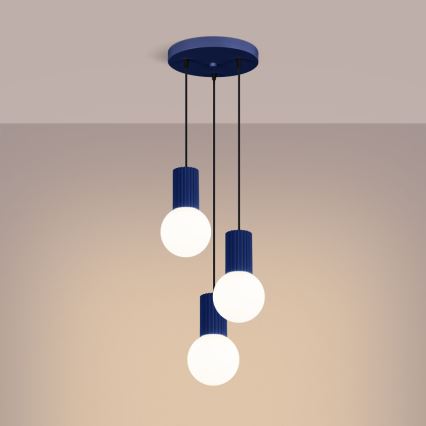 Lustra ar auklu HALO 3xG9/8W/230V d. 25 cm zila