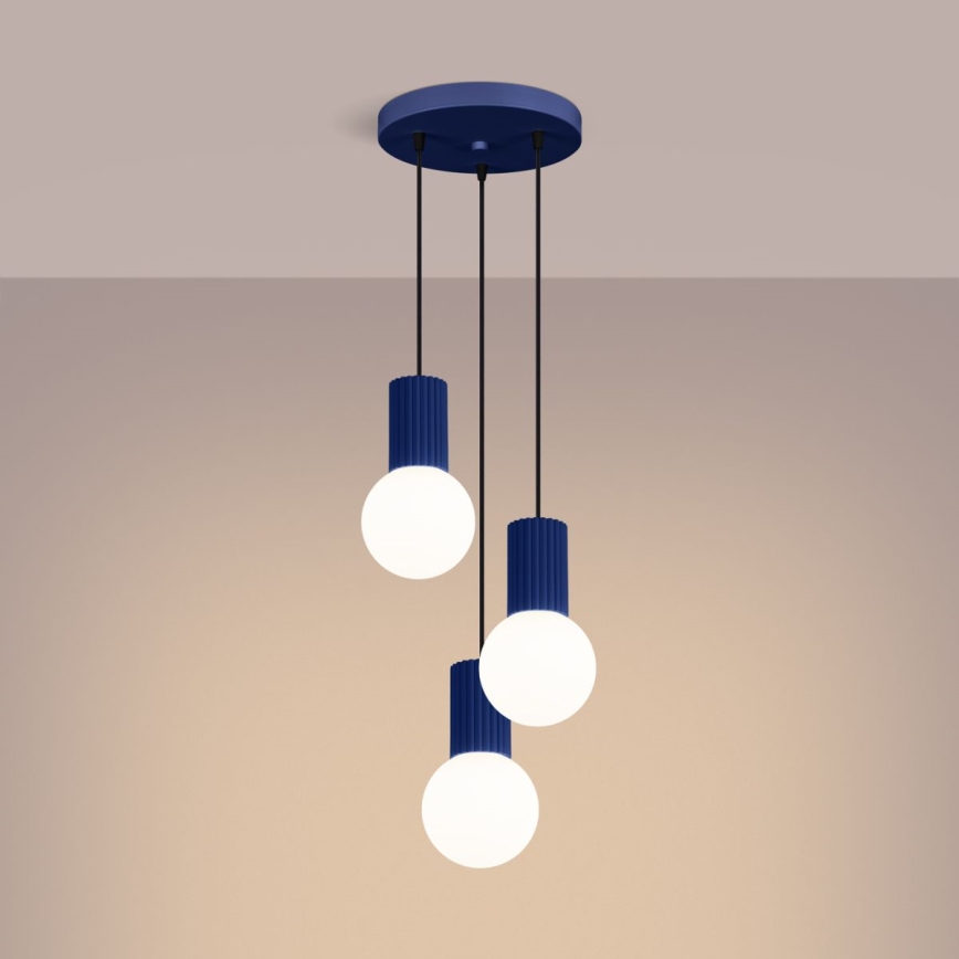 Lustra ar auklu HALO 3xG9/8W/230V d. 25 cm zila