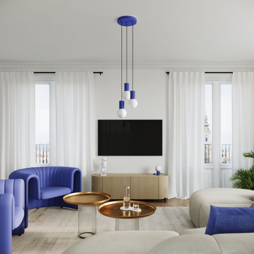 Lustra ar auklu HALO 3xG9/8W/230V d. 25 cm zila