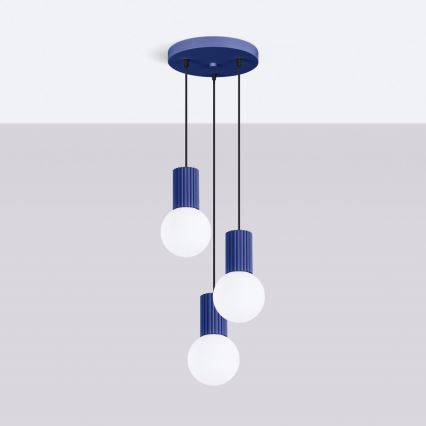 Lustra ar auklu HALO 3xG9/8W/230V d. 25 cm zila