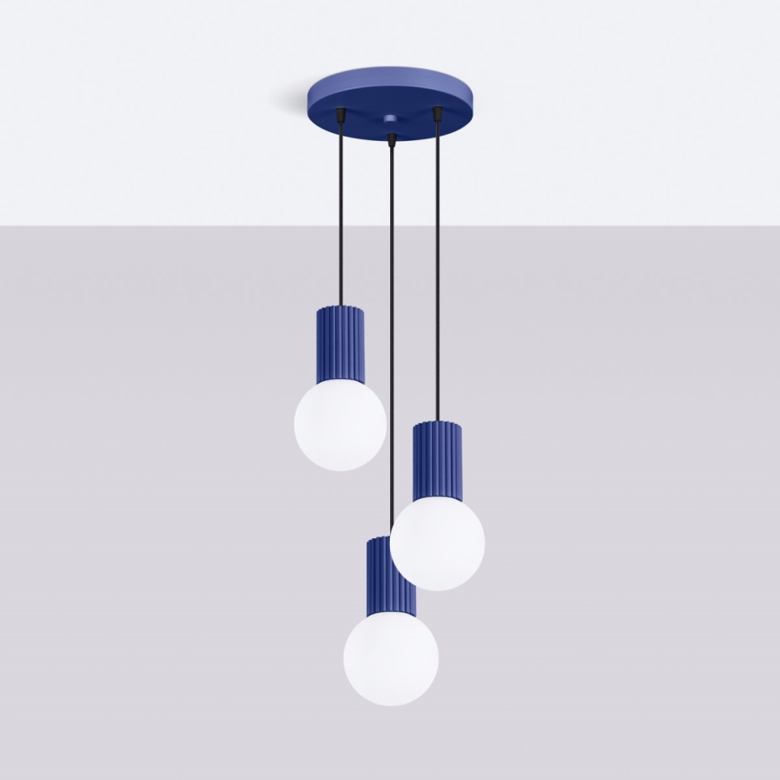 Lustra ar auklu HALO 3xG9/8W/230V d. 25 cm zila