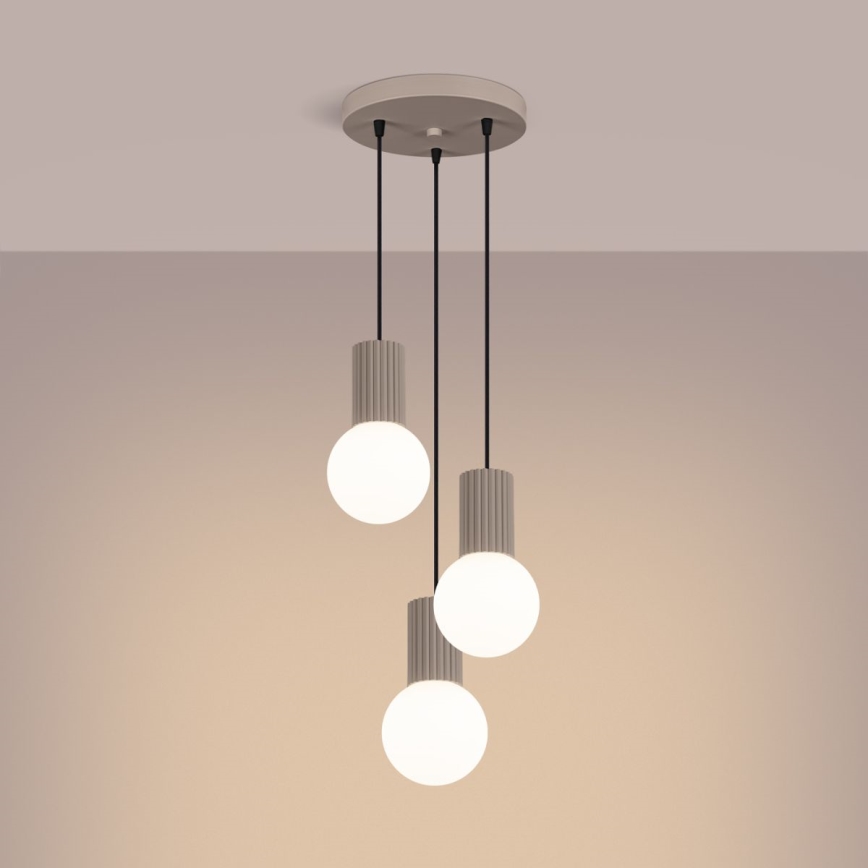 Lustra ar auklu HALO 3xG9/8W/230V d. 25 cm bēša