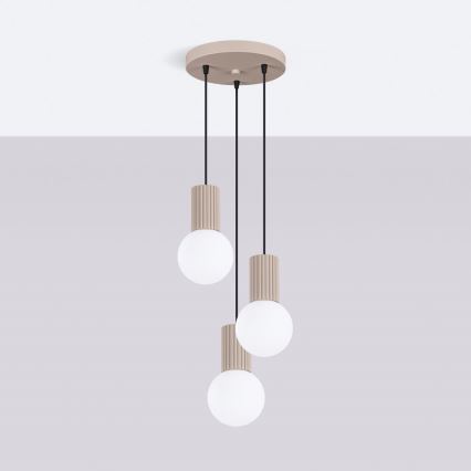 Lustra ar auklu HALO 3xG9/8W/230V d. 25 cm bēša