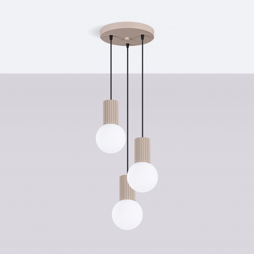 Lustra ar auklu HALO 3xG9/8W/230V d. 25 cm bēša
