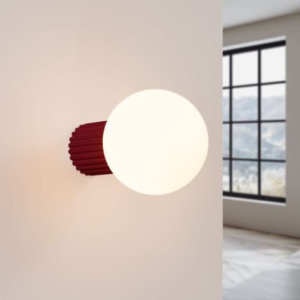 Vannas istabas sienas lampa HALO 1xG9/8W/230V d. 12 cm IP44 sarkana
