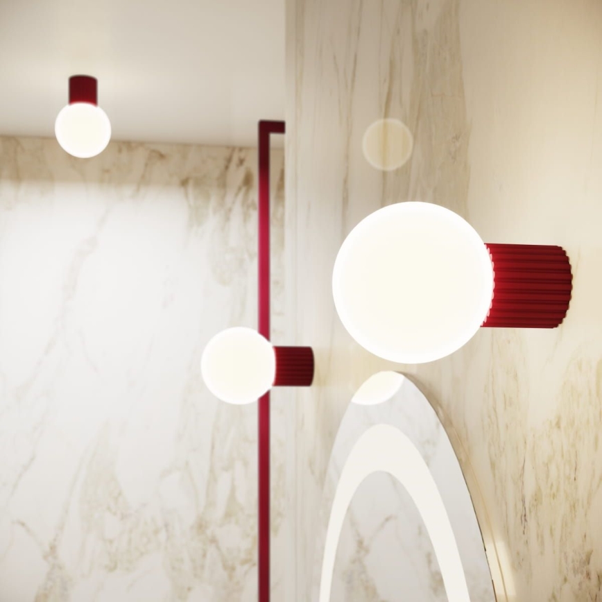 Vannas istabas sienas lampa HALO 1xG9/8W/230V d. 12 cm IP44 sarkana