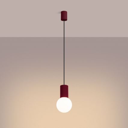 Lustra ar auklu HALO 1xG9/8W/230V d. 12 cm sarkana