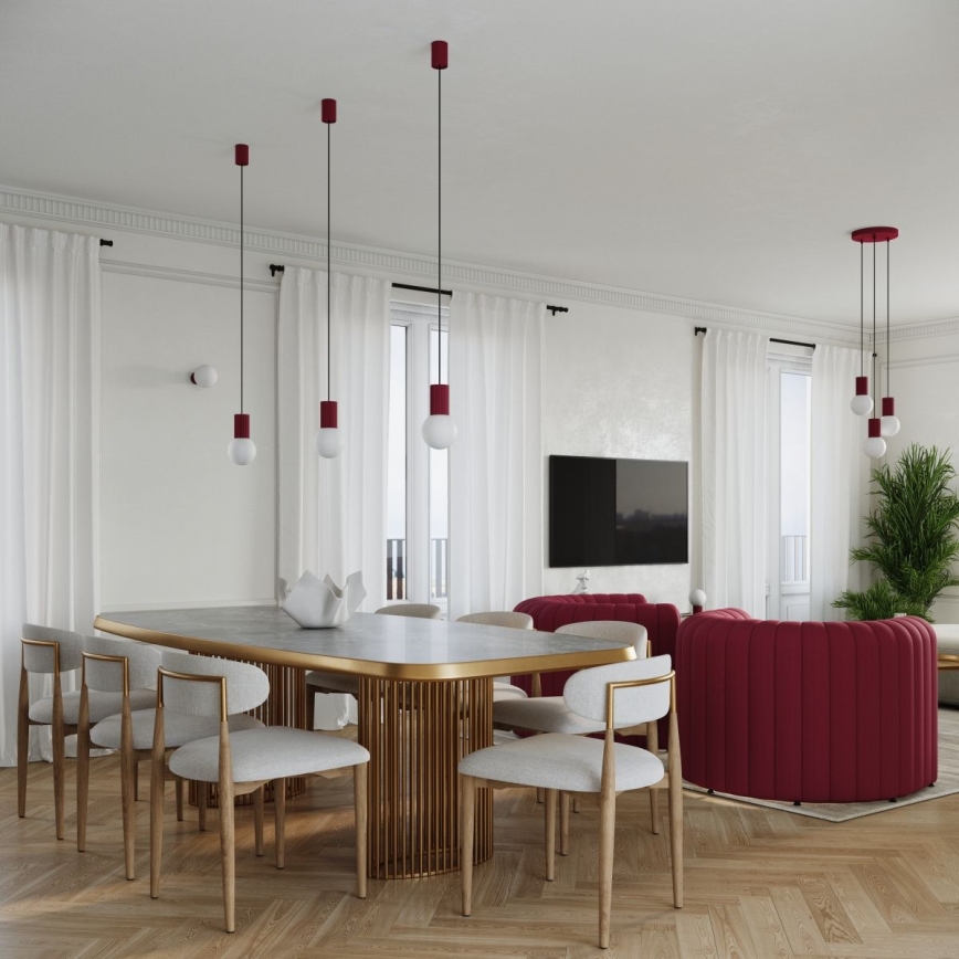Lustra ar auklu HALO 1xG9/8W/230V d. 12 cm sarkana