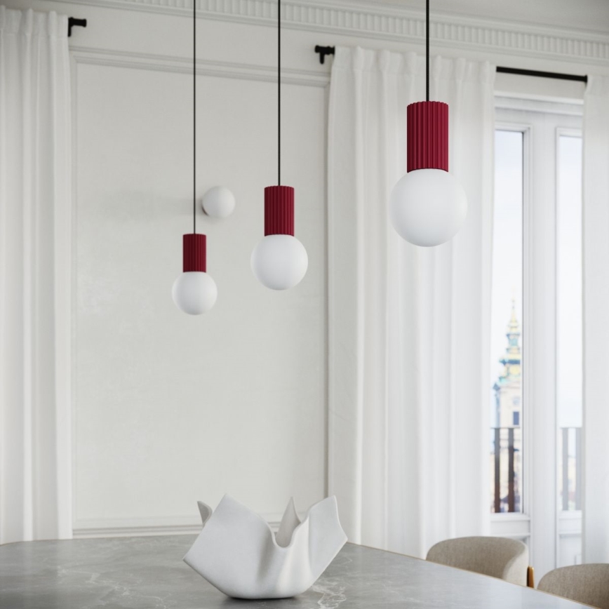 Lustra ar auklu HALO 1xG9/8W/230V d. 12 cm sarkana