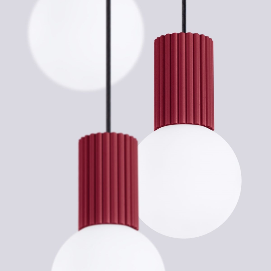 Lustra ar auklu HALO 3xG9/8W/230V d. 25 cm sarkana
