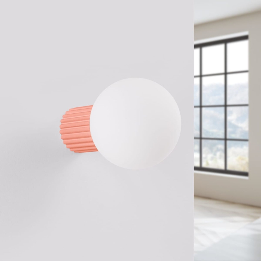 Vannas istabas sienas lampa HALO 1xG9/8W/230V d. 12 cm IP44 rozā