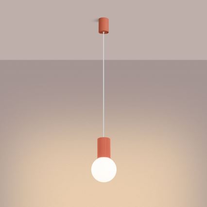 Lustra ar auklu HALO 1xG9/8W/230V d. 12 cm rozā