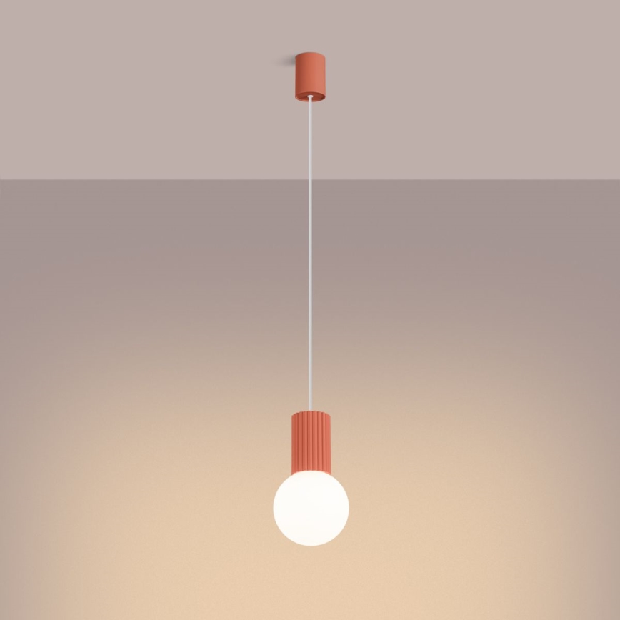 Lustra ar auklu HALO 1xG9/8W/230V d. 12 cm rozā
