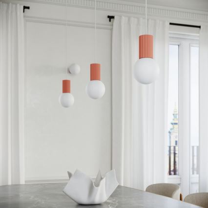 Lustra ar auklu HALO 1xG9/8W/230V d. 12 cm rozā
