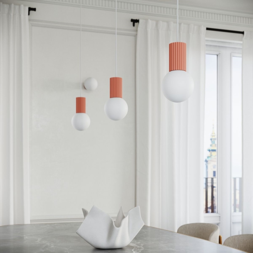 Lustra ar auklu HALO 1xG9/8W/230V d. 12 cm rozā