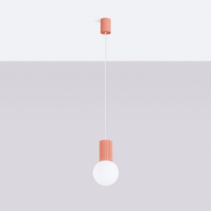 Lustra ar auklu HALO 1xG9/8W/230V d. 12 cm rozā