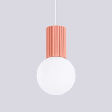 Lustra ar auklu HALO 1xG9/8W/230V d. 12 cm rozā