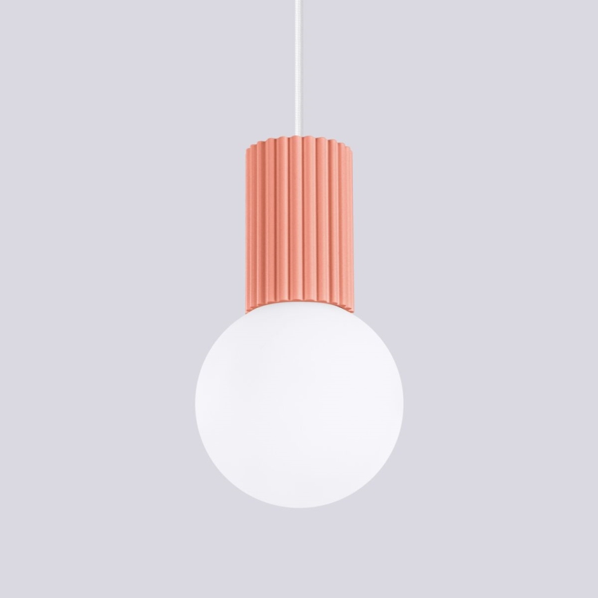 Lustra ar auklu HALO 1xG9/8W/230V d. 12 cm rozā