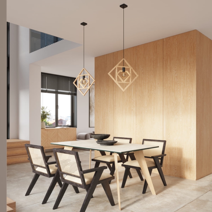 Lustra ar auklu CARO 1xE27/15W/230V dižskābardis