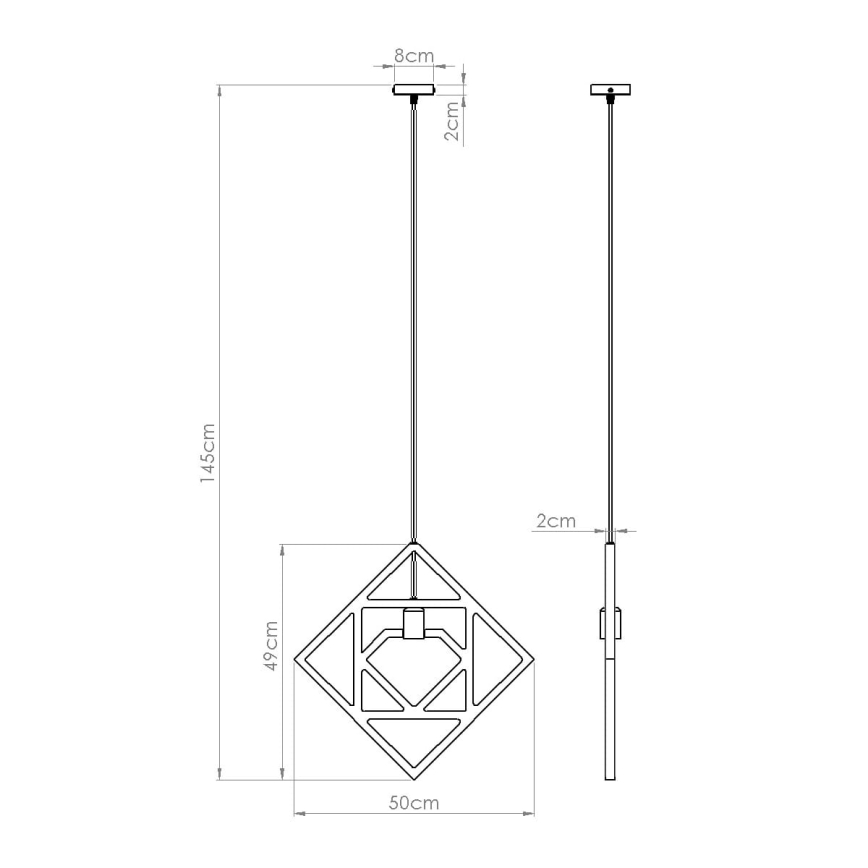 Lustra ar auklu CARO 1xE27/15W/230V dižskābardis