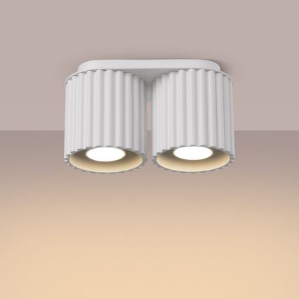Virziena gaismeklis AURA 2xGU10/10W/230V balts