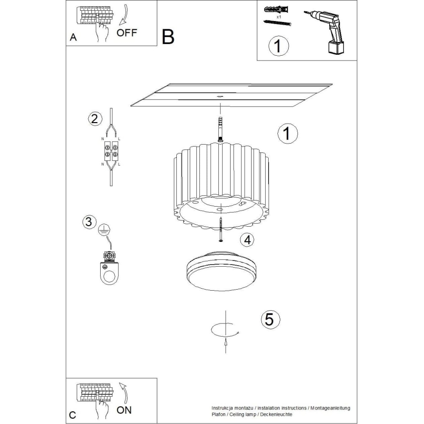 AURA virziena gaismeklis 1xGX53/10W/230V, 6 cm, balts