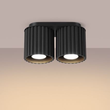 Punktveida gaismeklis AURA 2xGU10/10W/230V melns