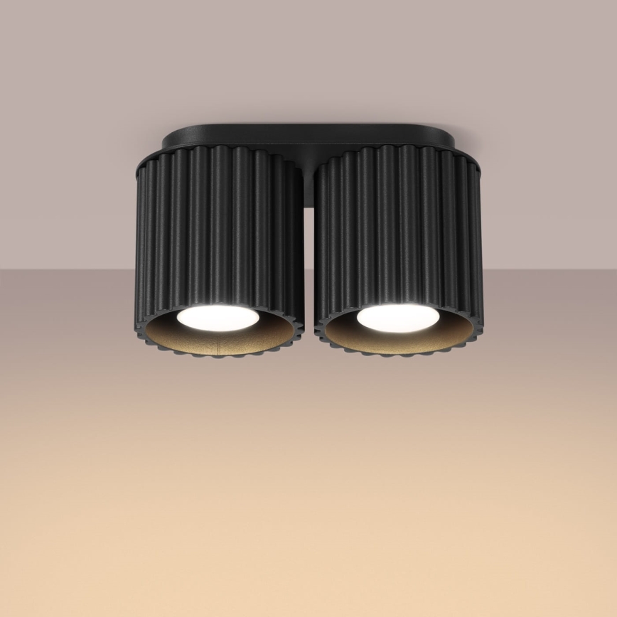 Punktveida gaismeklis AURA 2xGU10/10W/230V melns