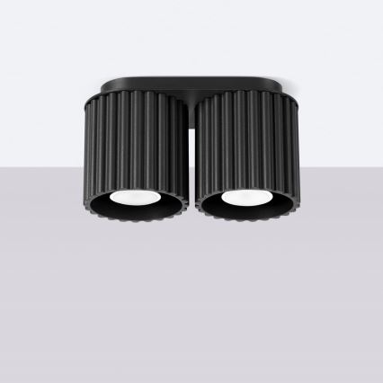 Punktveida gaismeklis AURA 2xGU10/10W/230V melns